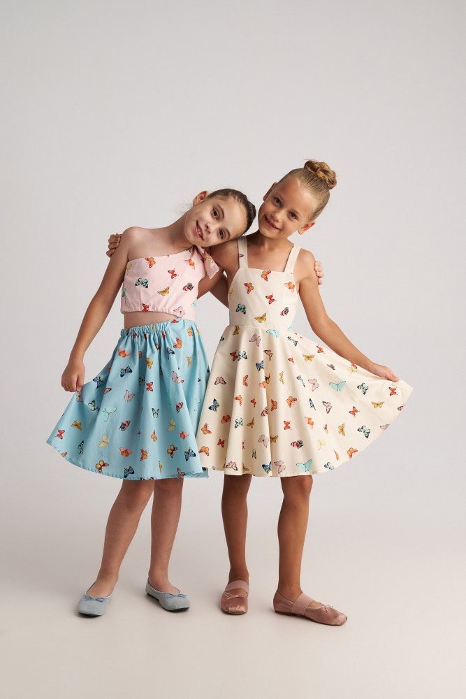 Two In A Castle Φόρεμα Butterfly Sky Backless Bow Dress Εκρού 