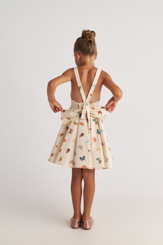 Two In A Castle Φόρεμα Butterfly Sky Backless Bow Dress Εκρού 