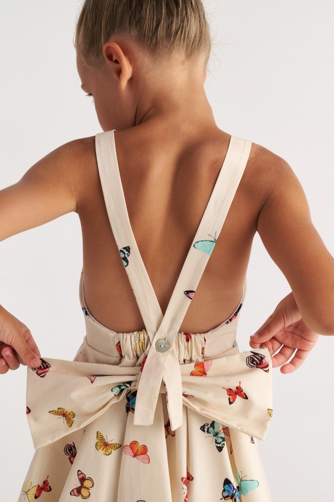 Two In A Castle Φόρεμα Butterfly Sky Backless Bow Dress Εκρού 