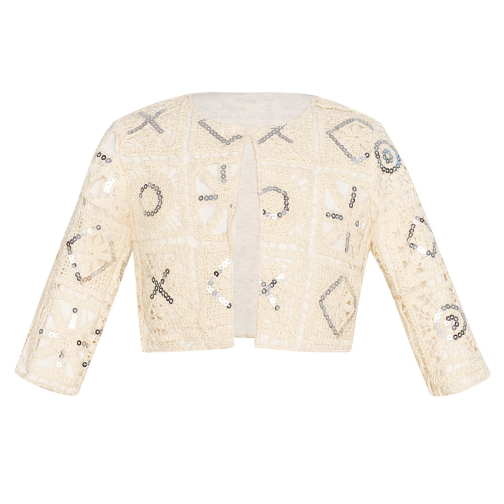 Two In A Castle Ζακέτα Εκρού Κροσέ Santorini  