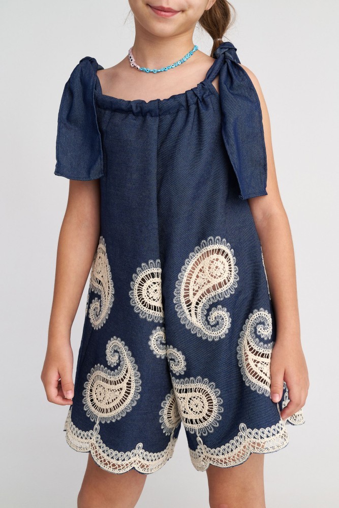 Two In A Castle Ολόσωμη Φόρμα-Σορτς Farm Girl Denim Crochet