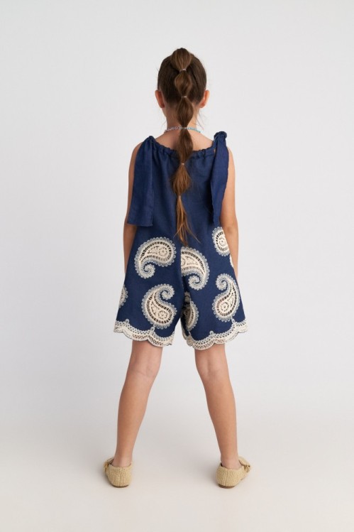 Two In A Castle Ολόσωμη Φόρμα-Σορτς Farm Girl Denim Crochet