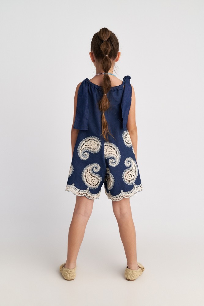 Two In A Castle Ολόσωμη Φόρμα-Σορτς Farm Girl Denim Crochet