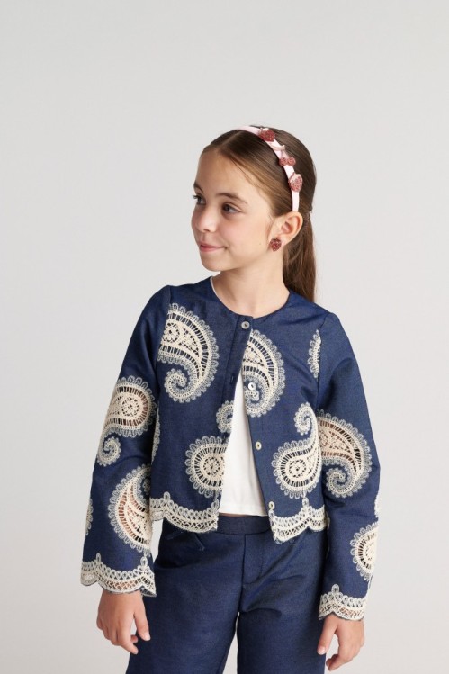 Two In A Castle Σακάκι Farm Girl Denim Crochet