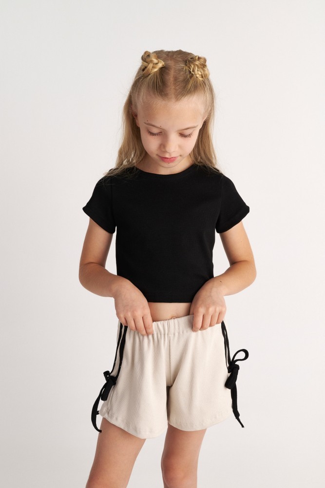 Two In A Castle Σετ Τοπ-Σορτς Modern Cinderella Μπεζ-Μαύρο