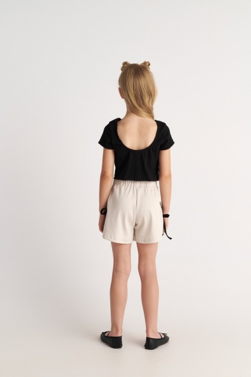 Two In A Castle Σετ Τοπ-Σορτς Modern Cinderella Μπεζ-Μαύρο