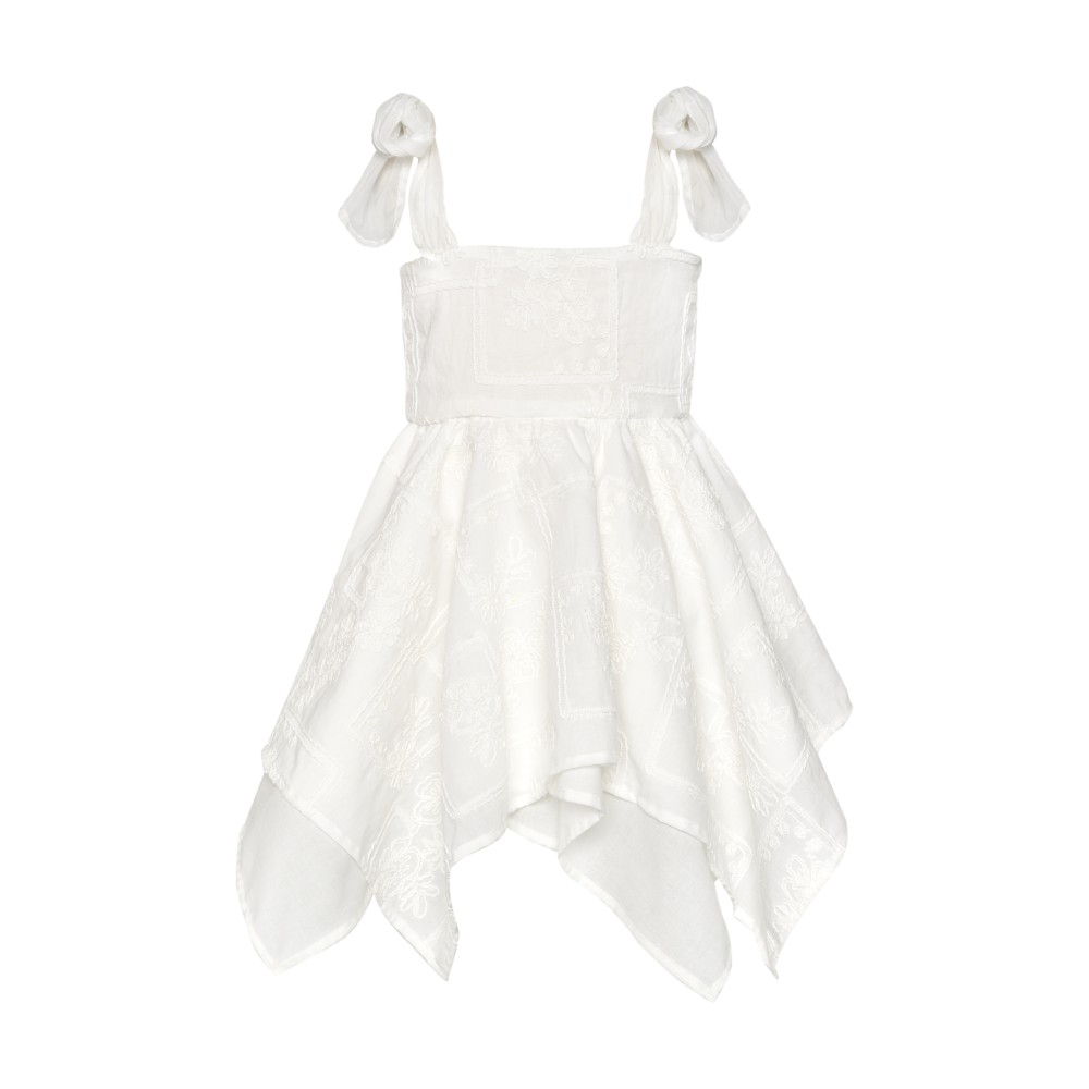 Two In A Castle Βρεφικό Λευκό Ασύμμετρο Φόρεμα Flower Girls