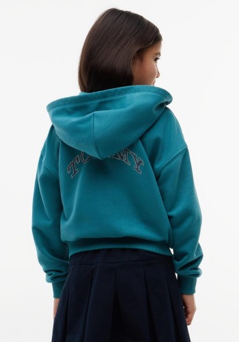 Tommy Hilfiger Πράσινη Φούτερ Ζακέτα με στρας Rhinestone