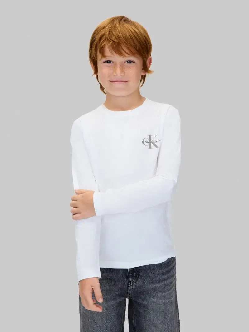 Μακρυμάνικο T-Shirt Chest Monologo Λευκό