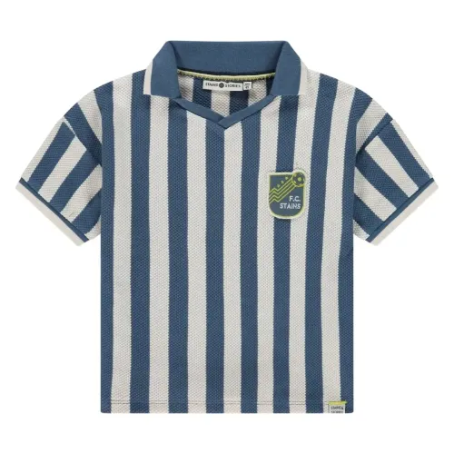 Stains & Stories Ριγέ T-shirt με γιακά polo