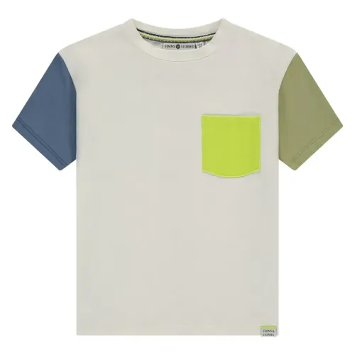 Stains & Stories T-shirt Εκρού με τσέπη