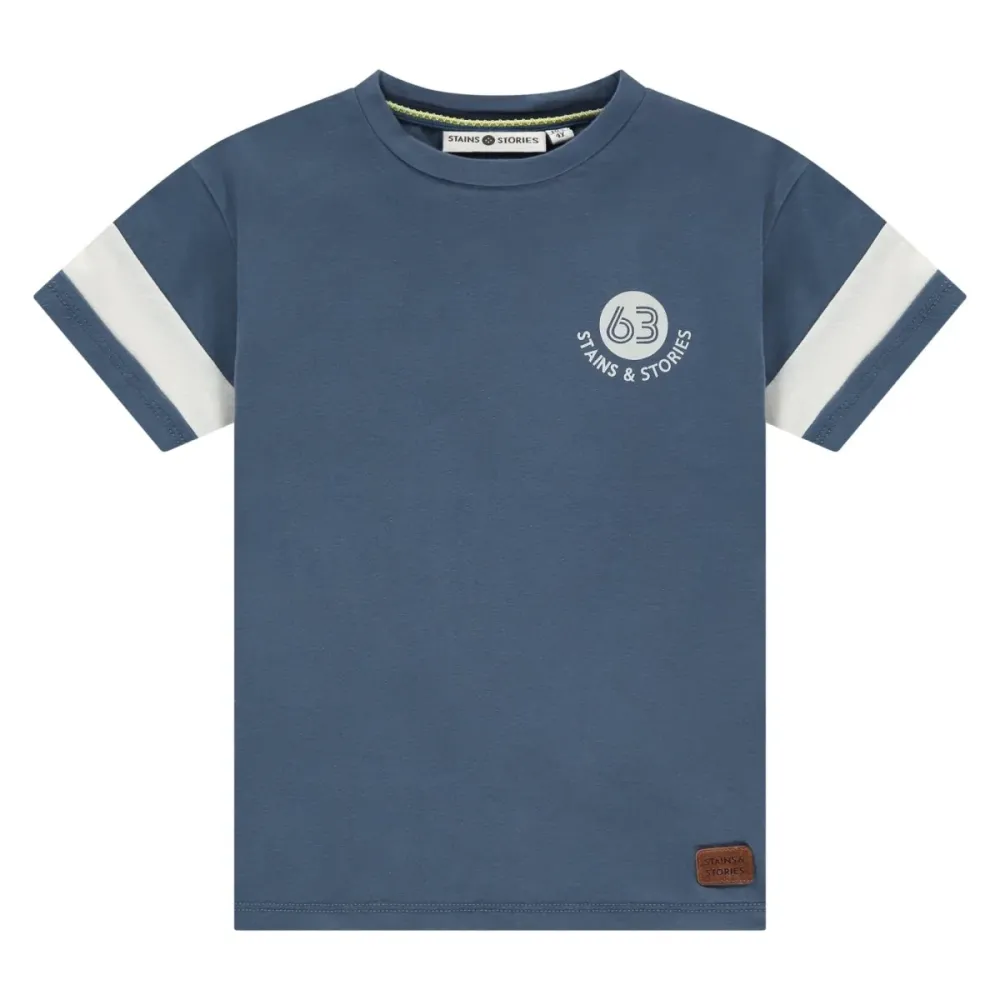 Stains & Stories T-shirt Μπλε Νο63