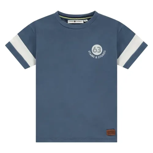 Stains & Stories T-shirt Μπλε Νο63