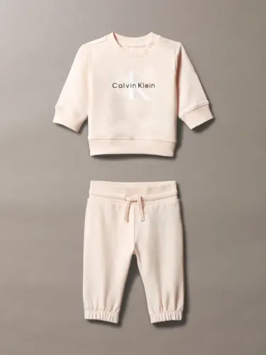 Calvin Klein Βρεφικό Φούτερ Σετ Monologo ροζ