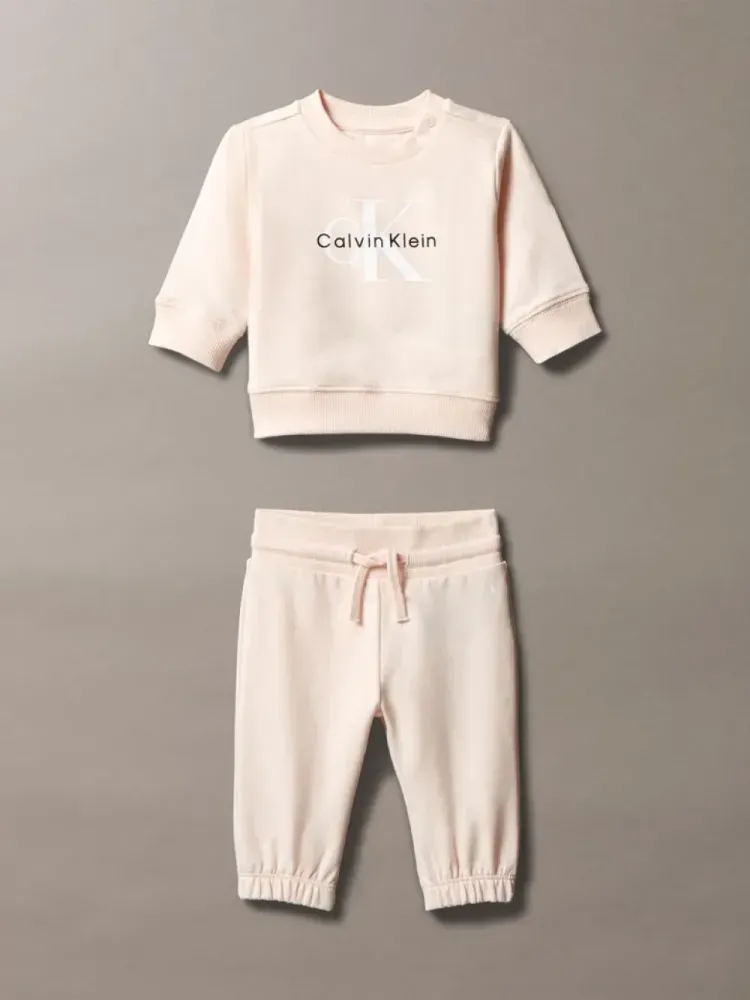 Calvin Klein Βρεφικό Φούτερ Σετ Monologo ροζ